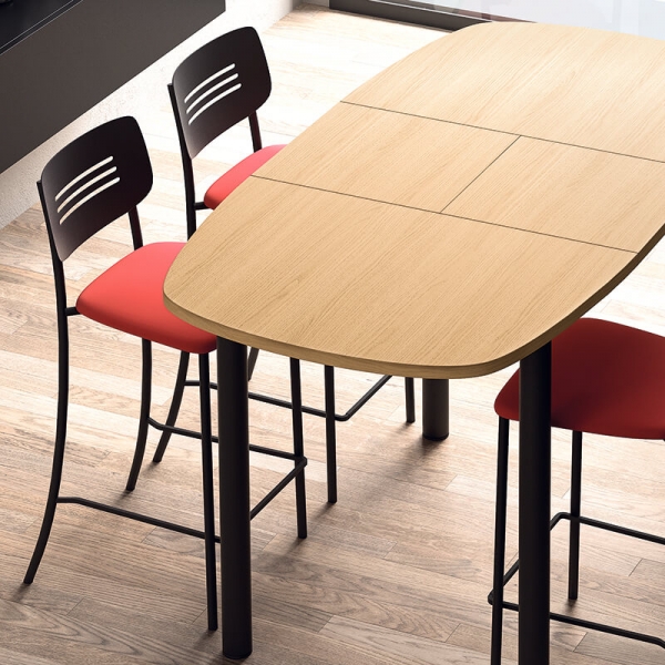 Table hauteur snack de cuisine extensible en stratifié - Lustra - 2