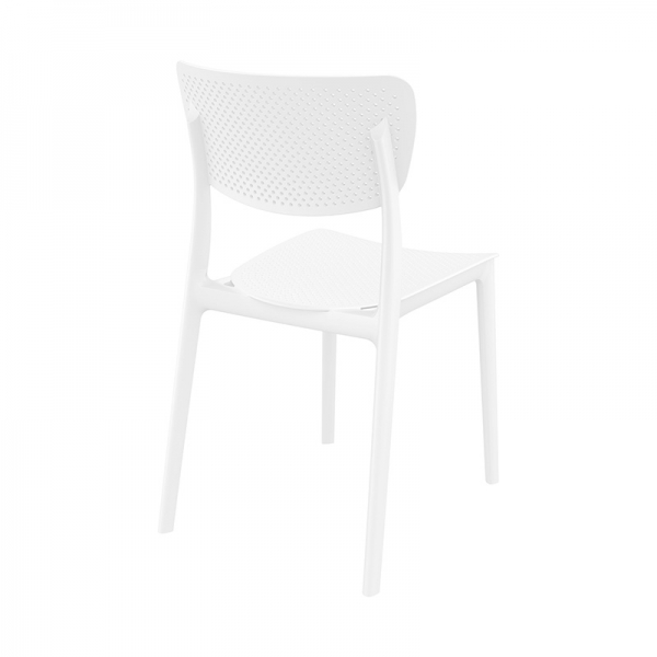 Chaise d'extérieur en plastique blanc micro perforé - Lucy - 10