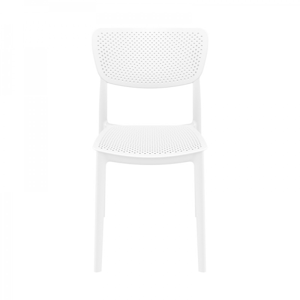 Chaise de terrasse blanche en polypropylène micro perforé - Lucy - 11