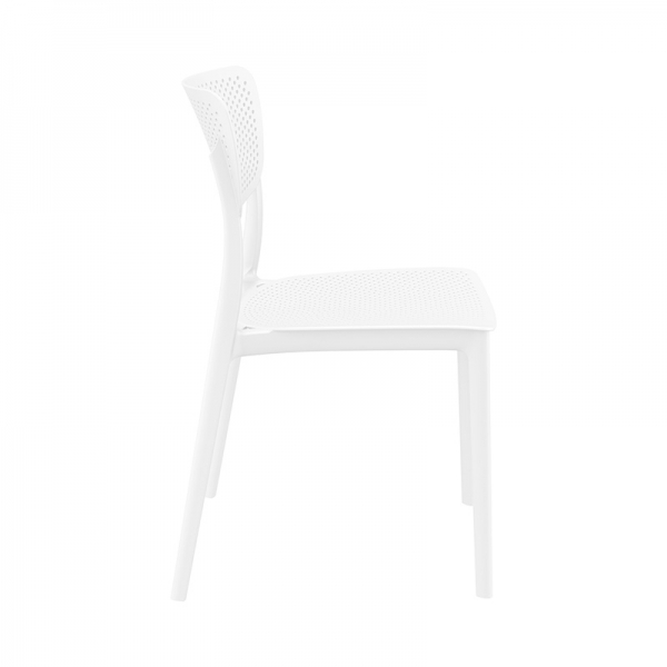 Chaise de jardin en plastique ajouré blanc micro perforé - Lucy - 12