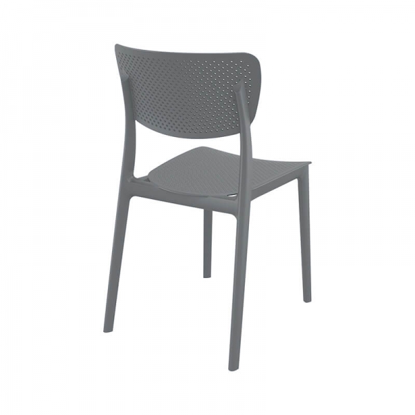 Chaise d'extérieur en plastique gris ajouré - Lucy - 16