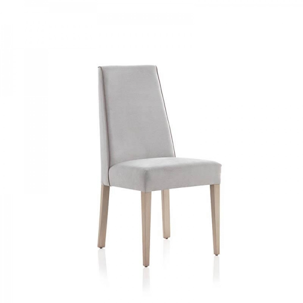 Chaise en tissu gris rembourrée style contemporain - Mila - 1