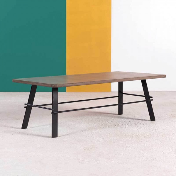 Table basse design rectangulaire en béton ciré made in France - Opale - 1