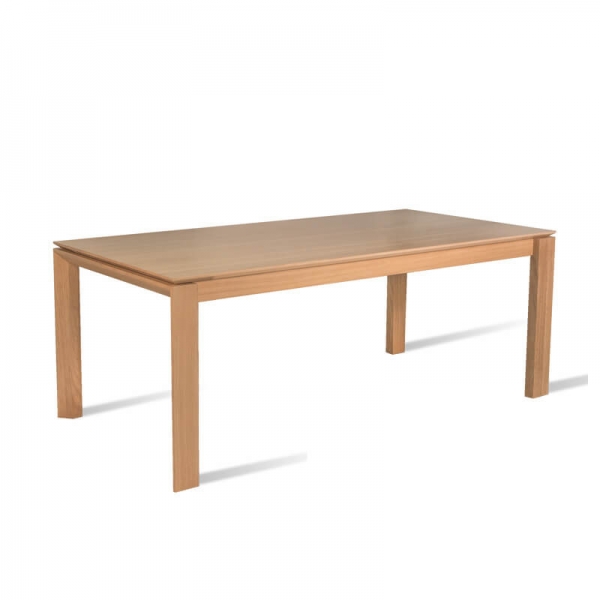Table rectangulaire française extensible en bois massif - Bakou slim - 1