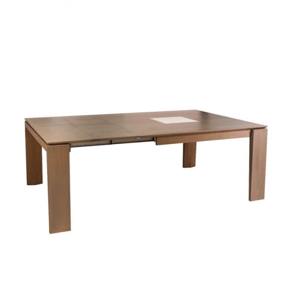 Table extensible carrée en bois avec motif céramique - Bakou - 2