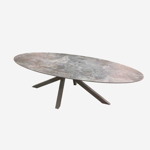 Table design ovale en dekton pied central - Moon - 2