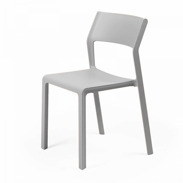 Chaise d'extérieur empilable en polypropylène grise - Trill bistrot - 25