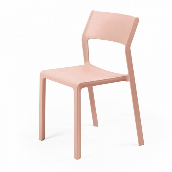 Chaise d'extérieur empilable en polypropylène rose - Trill bistrot - 21