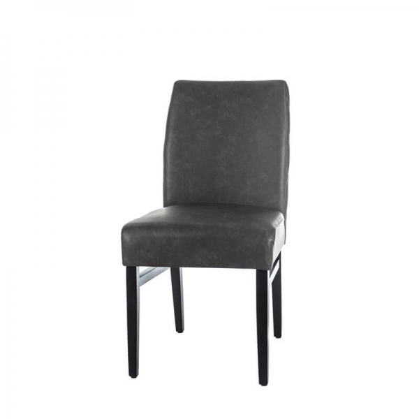Chaise grise matelassée dans le dos style contemporain - Fritz 4 - 11
