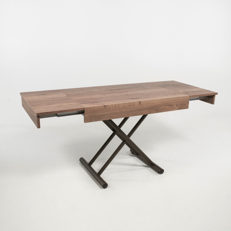 Table réglable en hauteur et extensible en mélaminé - Compact