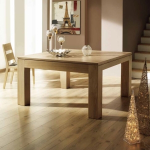 Table carrée extensible en bois massif made in France - Baobab