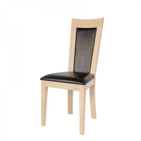 Chaise rembourrée noire structure en chêne massif style contemporain - Crocus - 2