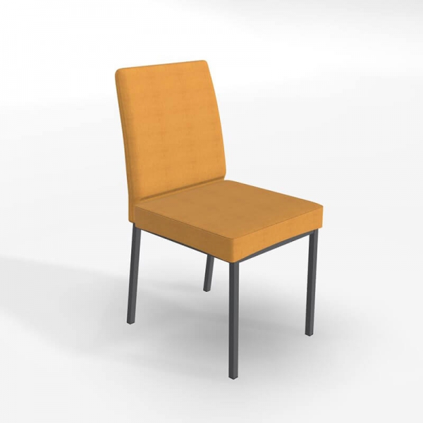  Chaise jaune rembourrée en métal et tissu style contemporain - Villa - 1