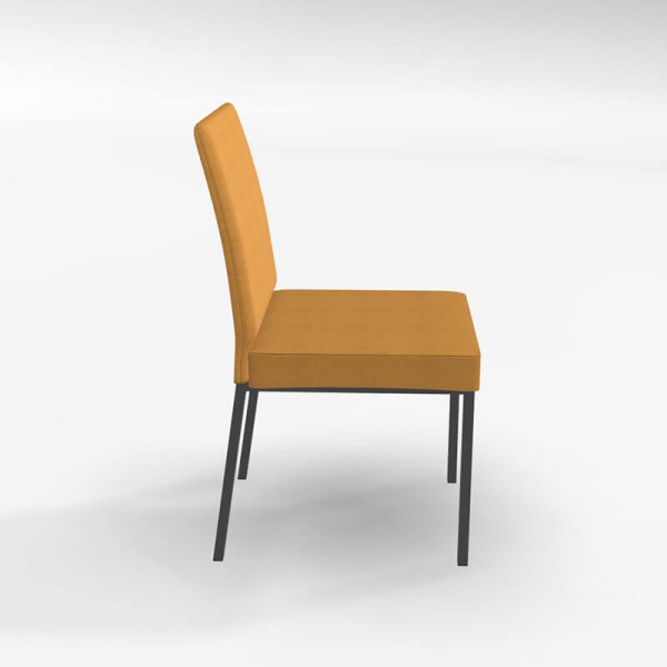  Chaise jaune rembourrée en métal et tissu style contemporain - Villa - 2