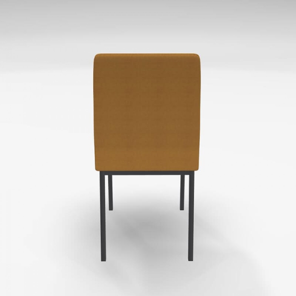  Chaise jaune rembourrée en métal et tissu style contemporain - Villa - 4