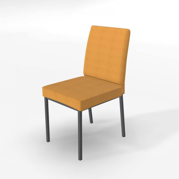  Chaise jaune rembourrée en métal et tissu style contemporain - Villa - 5