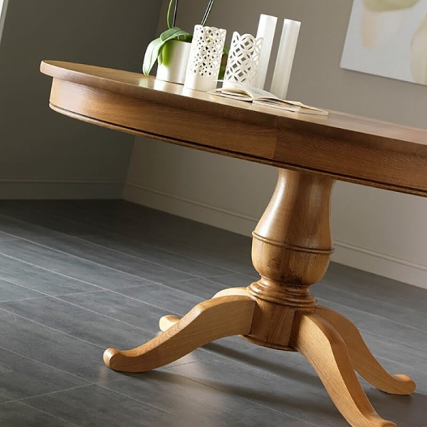 Table en bois massif extensible style Louis Philippe de fabrication française - Quadripode - 2