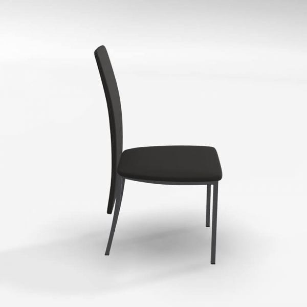  Chaise actuelle tissu noir et pieds métal - Elyn - 2