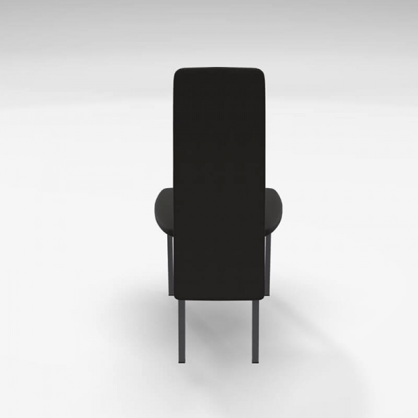  Chaise de salle à manger en tissu noir et pieds métal - Elyn - 5