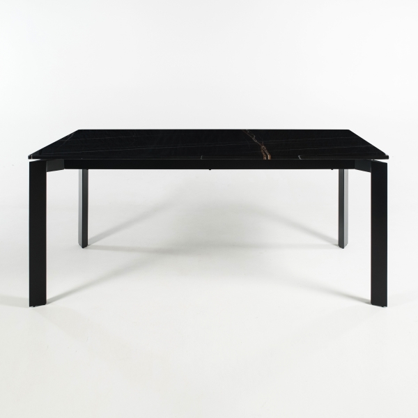 Table moderne en marbre noir rectangulaire avec pieds en métal - Aneth - 3