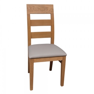 Chaise en bois massif assise rembourrée fabrication française - Soja 1320