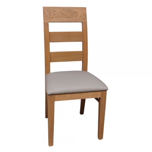 Chaise en bois massif assise rembourrée fabrication française - Soja 1320 - 1