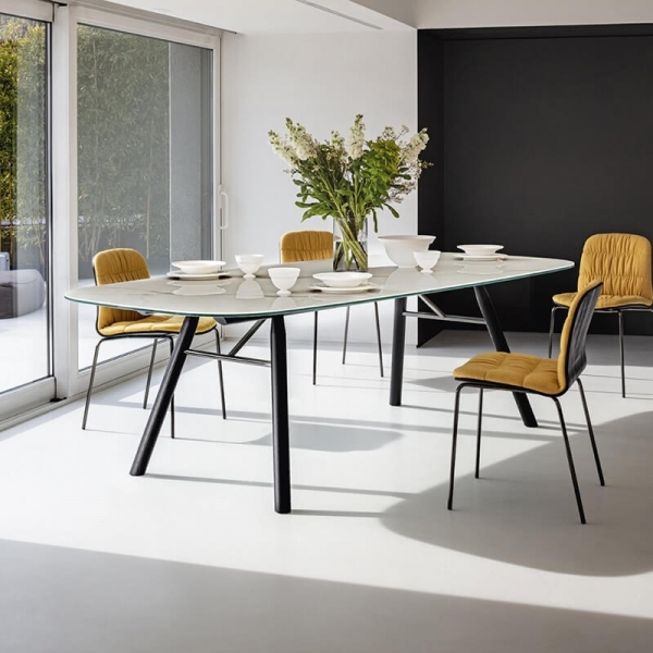 Table en céramique blanche design - Suite Midj® - 1