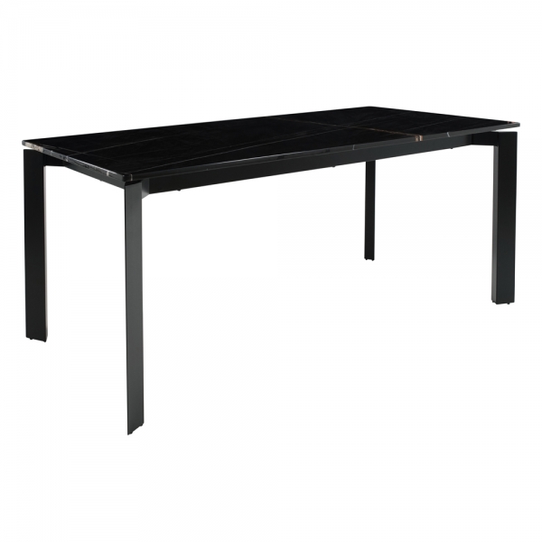 Table tendance en marbre noir rectangulaire avec pieds en métal - Aneth - 2