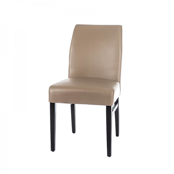 Chaise confortable de salle à manger grise avec pieds en bois - Fritz - 2