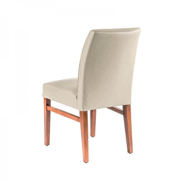 Chaise confortable de salle à manger beige avec pieds en bois - Fritz - 10
