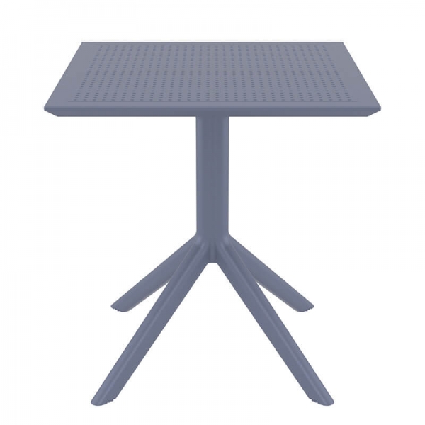 Petite table pour le jardin carrée en résine grise - Sky - 9