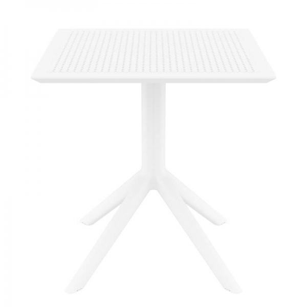 Petite table pour le jardin carrée en résine blanche - Sky - 12