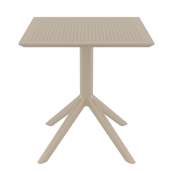 Petite table carrée en résine taupe - Sky - 8