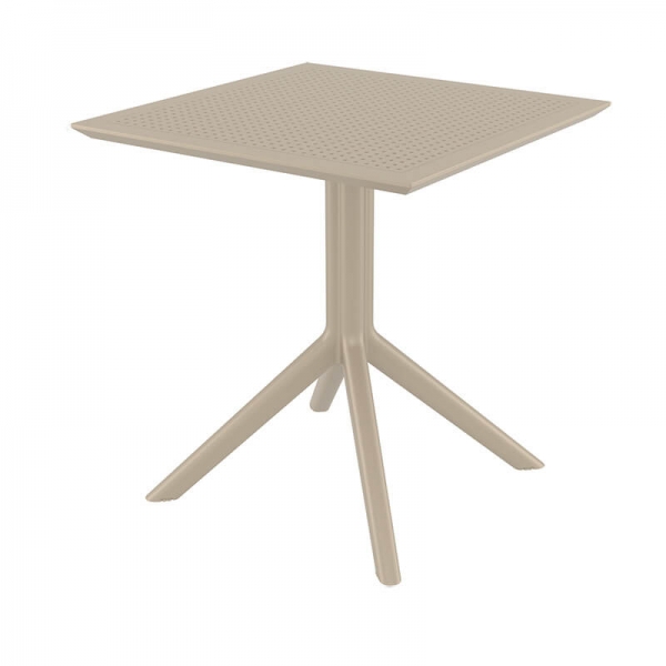 Table petit espace carrée en résine taupe - Sky - 9