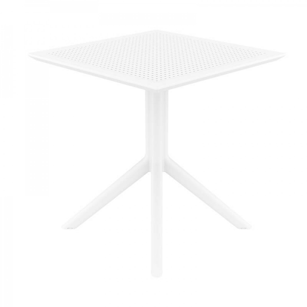 Petite table carrée en résine blanche- Sky - 5