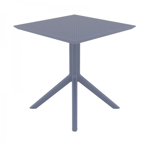 Petite table carrée en résine grise - Sky - 3