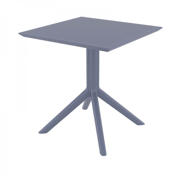 Table petit espace carrée en résine grise - Sky - 4