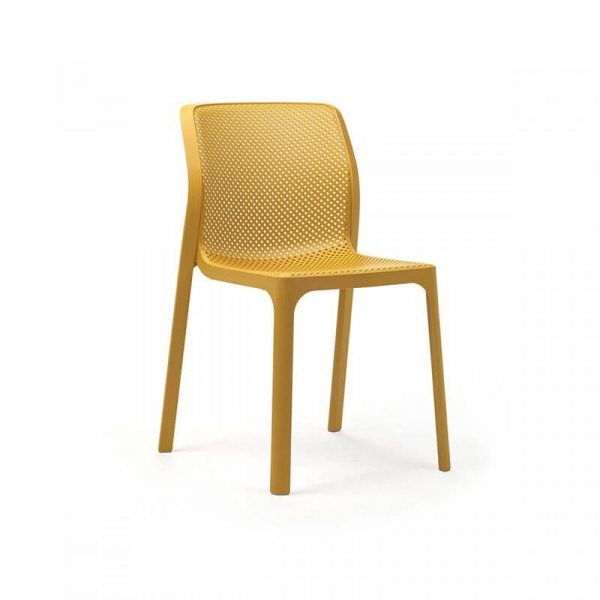Chaise empilable en polypropylène moutarde - Bit  - 12