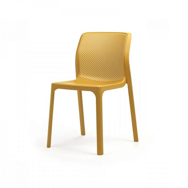 Chaise empilable en polypropylène moutarde - Bit  - 13