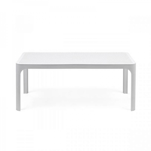 Table basse de jardin moderne avec plateau blanc micro-perforé 100 x 60 cm - Net - 11