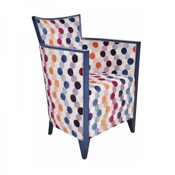 Fauteuil en tissu à motifs multicolores made in France - Nathan - 21