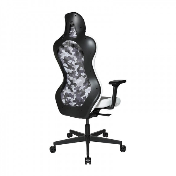Chaise d'ordinateur gaming dossier camouflage blanc - Sitness - 5