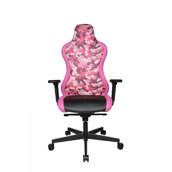 Chaise de gaming dossier camouflage rose - Sitness - 13