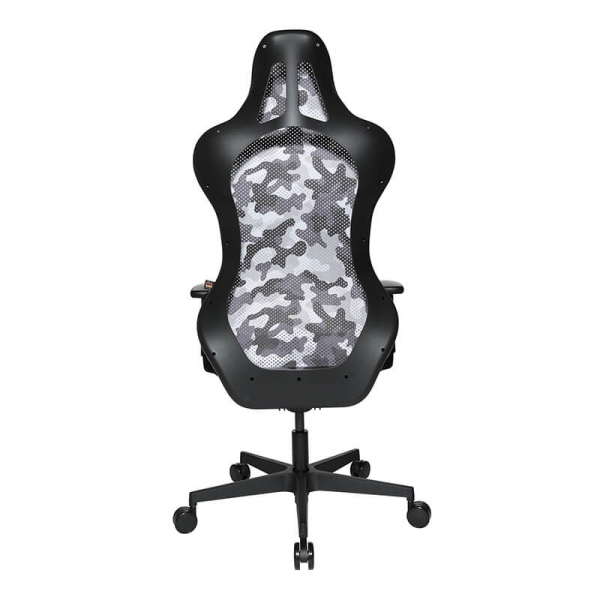 Chaise de gamer revêtement en tissu motif militaire gris - Sitness - 3