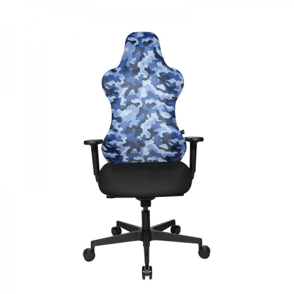 Chaise à roulettes gamer en tissu bleu - Sitness - 32