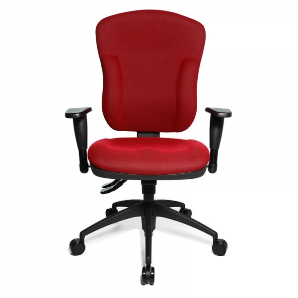 Chaise de bureau rouge avec accoudoirs réglables - Wellpoint - 9