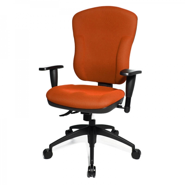 Chaise de bureau orange avec roulettes et dossier inclinable - Wellpoint - 16