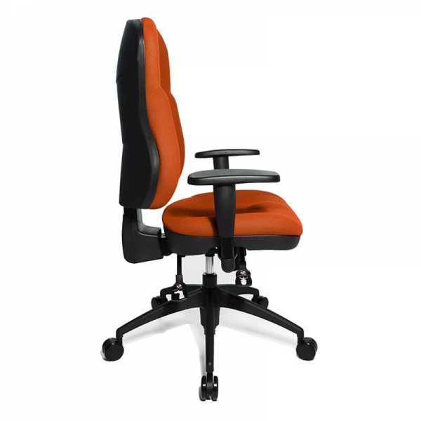 Fauteuil de bureau orange en tissu avec accoudoirs réglables - Wellpoint - 18