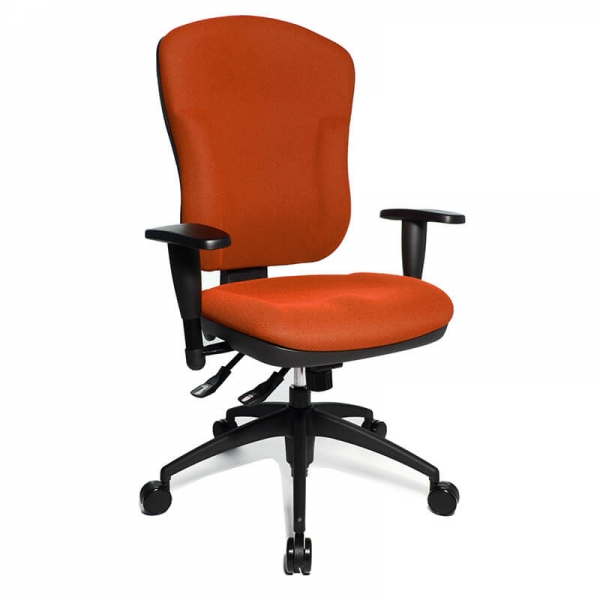 Siège de bureau réglable en tissu orange - Wellpoint - 14