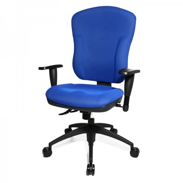 Chaise bureau bleue assise et dossier rembourrés - Wellpoint - 22